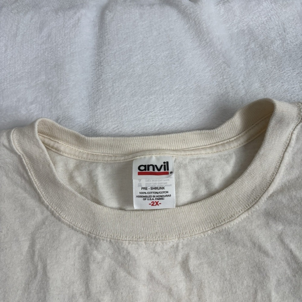 Y2K Anvil Dukes Canoe Clube Waikiki Beige SS Graphic Shirt Distressed Men's 2XL - Picture 5 of 8